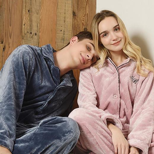 3楼 美标法兰绒甜美豆沙红品质高级感家居服83775A++ 商品图0