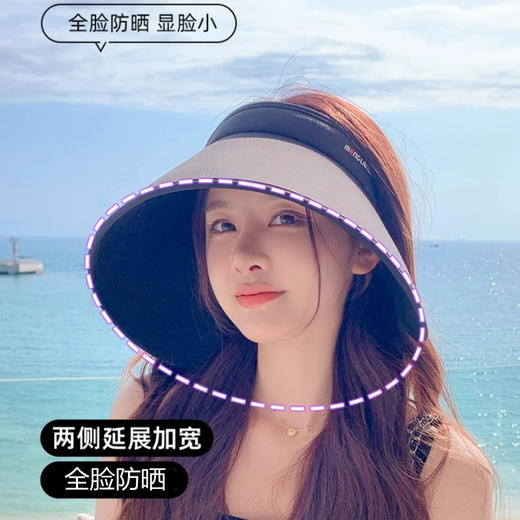 【前1000名送口罩】环绕式遮阳帽女加大帽檐空顶帽（4-422） 商品图4