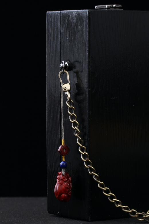 GJXJ0101°青云直上紫檀貔貅手机挂件 商品图5