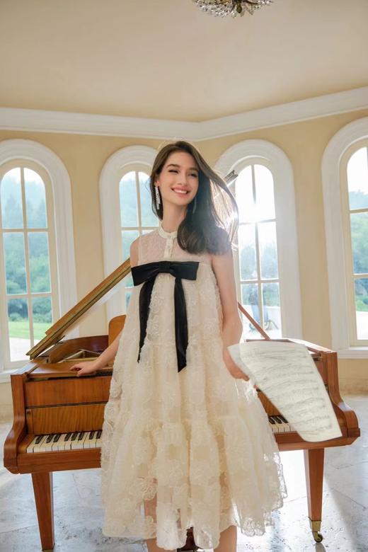 香槟色立体繁花蕾丝娃娃裙 商品图0