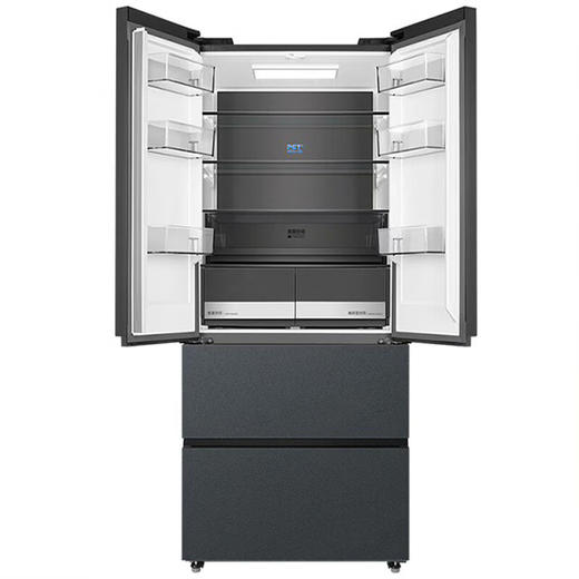 美的（Midea）520升530法式多门四开门风冷无霜一级能效变频19分钟急速净味冰箱 零嵌款BCD-520WFGPZM墨兰灰-微澜 商品图2