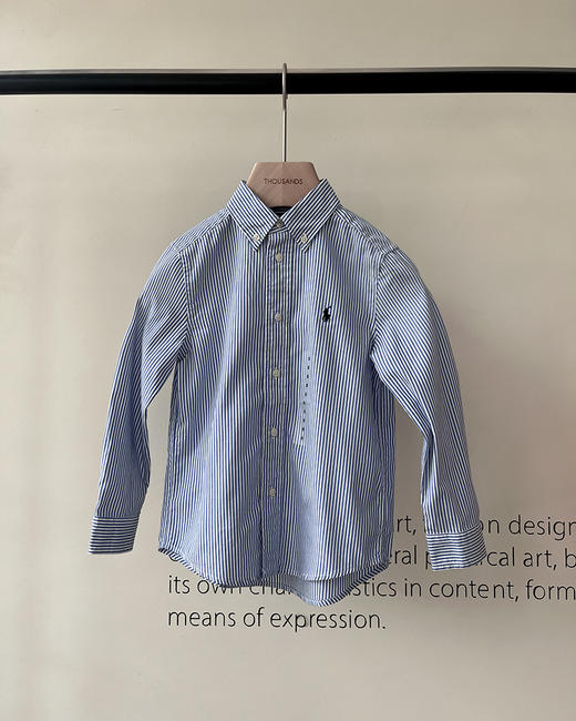 现货 THS 4.28-无 RL家 童装 细条纹学院风长袖衬衫 2色 CG018 商品图3