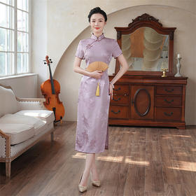 中式改良修身显瘦，高端真丝旗袍HQ215