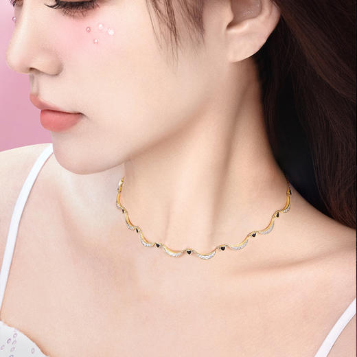 【明星同款】【心月之恋项链 黑金款】Fanci银饰 幻梦心月系列锁骨链 生日礼物送女友 商品图5