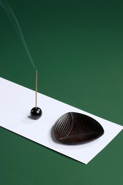 SDCC0083°粽叶茶杯垫/紫光檀圆珠香插 商品图0