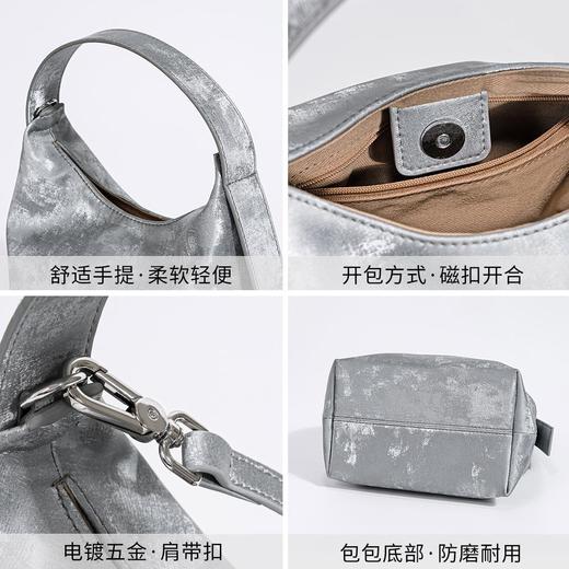 新中式国风绸缎饭盒包缎面晕染高级感小众手提包时尚百搭真皮女包 商品图3