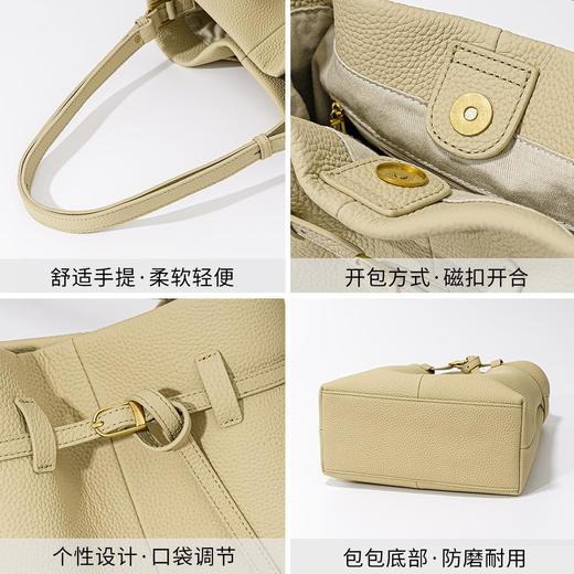 小众设计头层牛皮水桶包2024新款时尚百搭手提包大容量真皮单肩包 商品图3