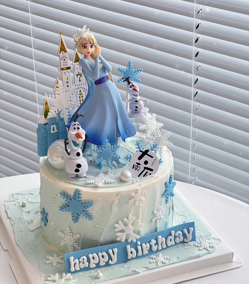 冰雪奇缘女孩周岁生日蛋糕