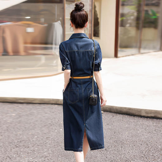 HR WY99559气质时尚简约修身显瘦牛仔连衣裙 商品图3