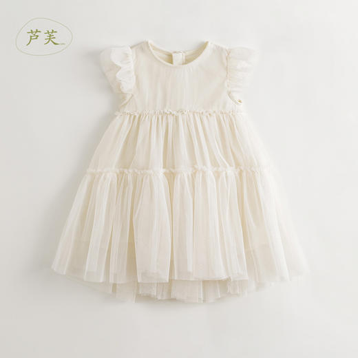 【马克珍妮 芦芙】2024夏装新款女童小飞袖网纱蛋糕连衣裙240863 商品图2