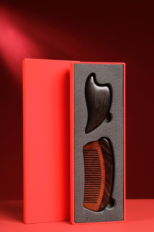 LP0103°飞鸟素刮痧板+赞比亚紫檀梳子 商品图5