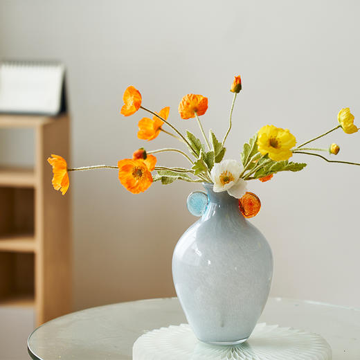 厂家直销创意高级灰彩色双耳玻璃花瓶酒店软装家居台面装饰艺术瓶 商品图2