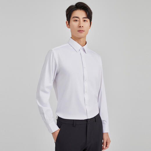 【易打理】圣得西男士长袖衬衫春秋新款中青年商务弹力衬衣 商品图2