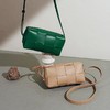 韩系百搭真皮女包格子编织小方包斜挎包2023新款高级感单肩编织包 商品缩略图0
