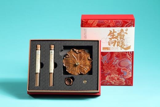 LP0080-1°金丝楠木荷叶香插礼盒 商品图0