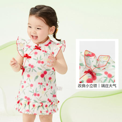 巴拉巴拉婴儿连衣裙女童裙子宝宝公主裙新款夏装国风可爱活泼 商品图3
