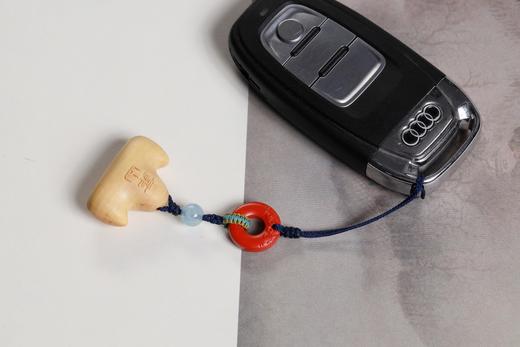 GJXJ0344°黄杨木【有靠山】钥匙扣 商品图3