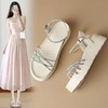 坡跟水钻时装凉鞋女2024夏季新款洋气轻便女鞋松糕底增高鞋配裙子 商品缩略图9
