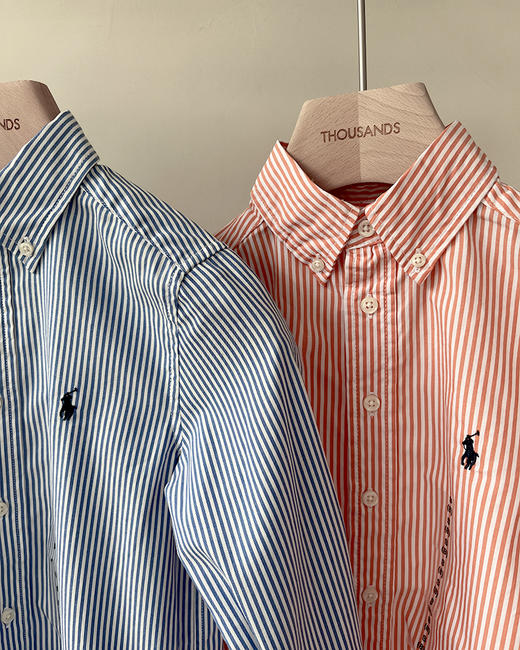 现货 THS 4.28-无 RL家 童装 细条纹学院风长袖衬衫 2色 CG018 商品图1
