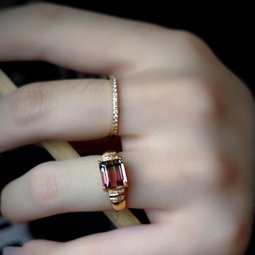 18k镶嵌西瓜碧玺戒指 商品图4