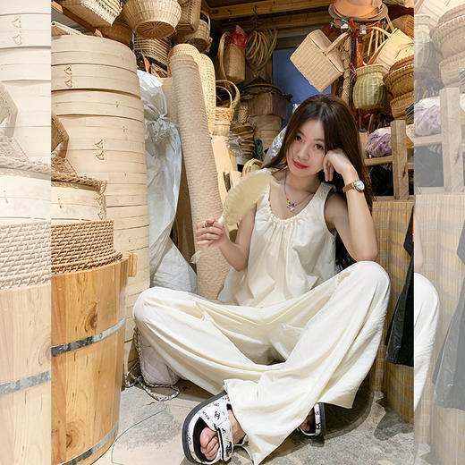 <曾小咸推荐>【清冷感氛围】无袖上衣+休闲裤 商品图4