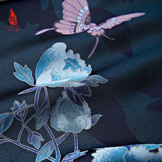 SAINTJOY/上久楷 宋锦双面长巾 富贵牡丹·深蓝色 SJ17122 商品图10
