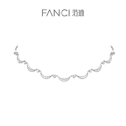 【心月之恋锁骨链 粉银款】Fanci银饰 幻梦心月系列 礼物送女友 商品图0