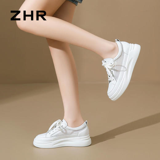 ZHR则则经典百搭厚底网洞鞋女鞋2024夏季新款透气显高显瘦休闲鞋 商品图6