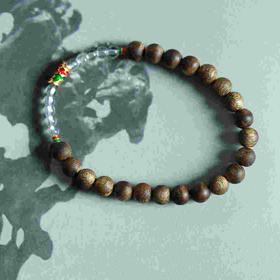 YLQN0001°绿棋楠沙金小锦鲤手串