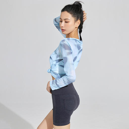 Leorrey/乐拉新中式高弹网纱轻薄透气轻盈户外骑行瑜伽徒步登山健身运动罩衫 商品图3