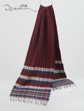 青海羊绒格纹流苏围巾SJF96P720N