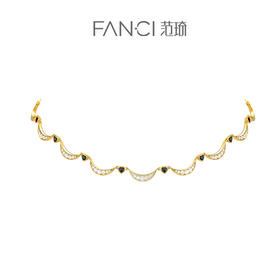【明星同款】【心月之恋项链 黑金款】Fanci银饰 幻梦心月系列锁骨链 生日礼物送女友