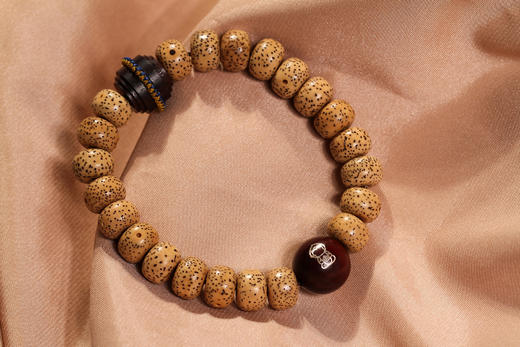 CZPT0039°陈籽星月菩+紫檀镶银悟空手串 商品图0