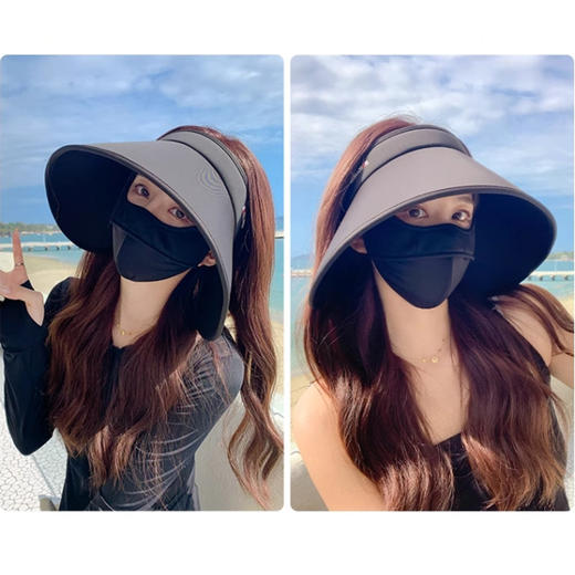【前1000名送口罩】环绕式遮阳帽女加大帽檐空顶帽（4-422） 商品图11