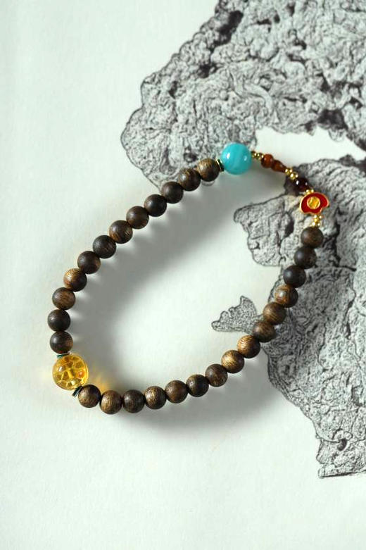 YLQN0029°绿棋楠朱砂福手串 商品图0