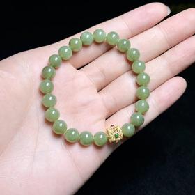 玉美人菲菲HZ*S925和田玉手串圆珠约8mm