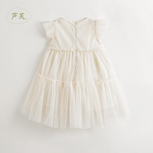 【马克珍妮 芦芙】2024夏装新款女童小飞袖网纱蛋糕连衣裙240863 商品图3