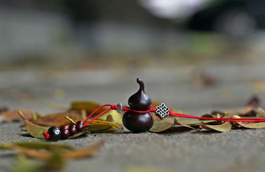 GJXJ0006-1°吉庆有余小叶紫檀葫芦挂件 商品图2