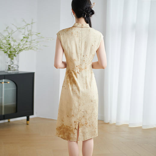 米思阳2025夏季新款新中式复古旗袍连衣裙高级感晕染提花裙子1820 商品图5