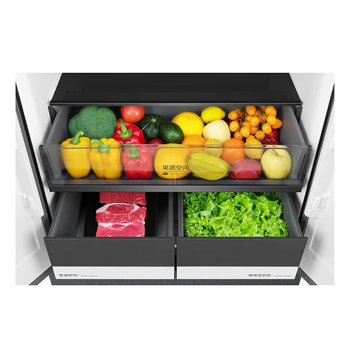 美的（Midea）520升530法式多门四开门风冷无霜一级能效变频19分钟急速净味冰箱 零嵌款BCD-520WFGPZM墨兰灰-微澜 商品图4