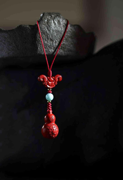 YHZSG0003°朱砂福字葫芦挂件 商品图0