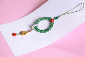 YGJ0001°绿草莓晶手机挂件