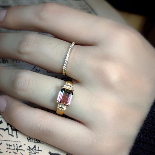 18k镶嵌西瓜碧玺戒指 商品图5