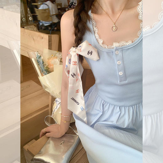 <曾小咸推荐>【温柔讯号】蓝色连衣裙 商品图4