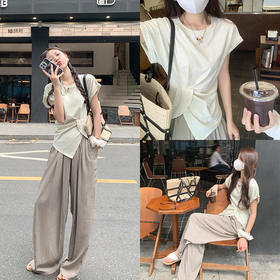 <曾小咸推荐>【简约随性】开叉短袖T恤