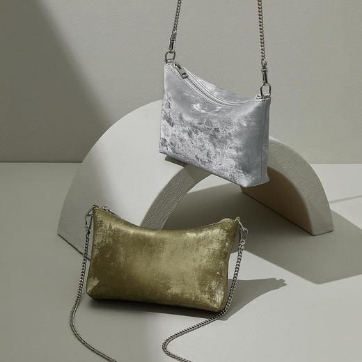 新中式绸缎牛皮链条包金属国风复古化妆包迷你高级感斜挎单肩小包 商品图1