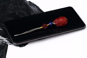 GJXJ0101°青云直上紫檀貔貅手机挂件