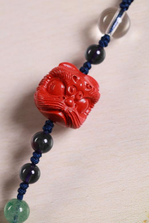 GJXJ0343°紫檀【龙环+醒狮】钥匙扣 商品图4