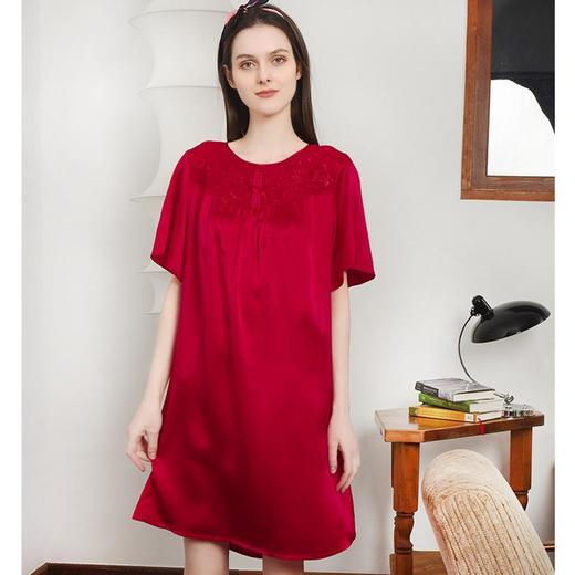 3楼 美标优雅红真丝睡裙230229 商品图0