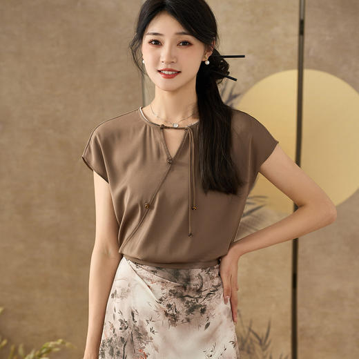 米思阳2025夏季新款新中式别致设计衬衫减龄百搭小个子上衣女2120 商品图1